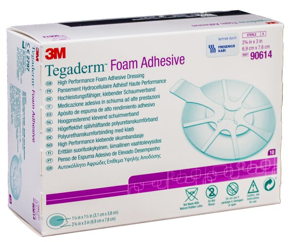 Tegaderm™ Foam Adhesive klebender Schaumverband 6,9 x 7,6 cm, oval