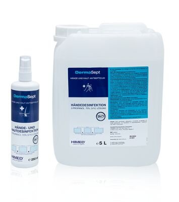 Hände- und Hautdesinfektion HIBOmed DermaSept - Inhalt 250 ml, mit Sprühkopf