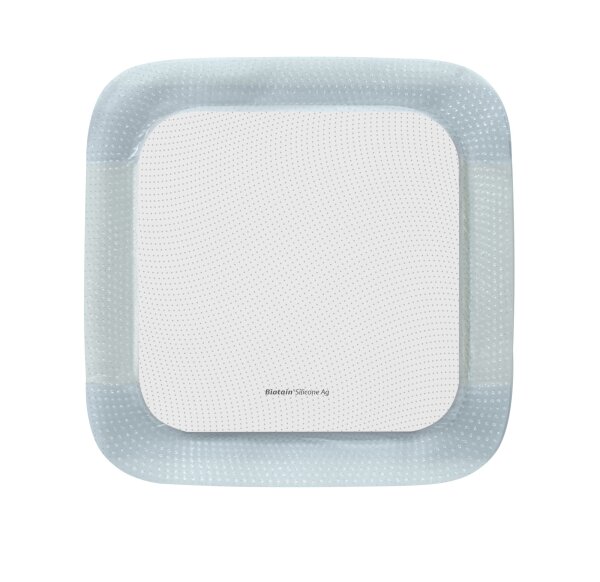 Biatain® Silicone Ag Schaumverband mit Silber 17,5 cm x 17,5 cm