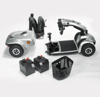 Elektro-Scooter Leo 4-Rad 6 km/h silber