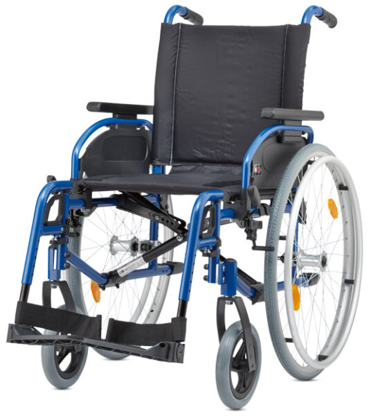 Leichtgewichtrollstuhl Pyro start plus, mit Trommelbremse - Farbe blau-metallic, Sitzbreite 46