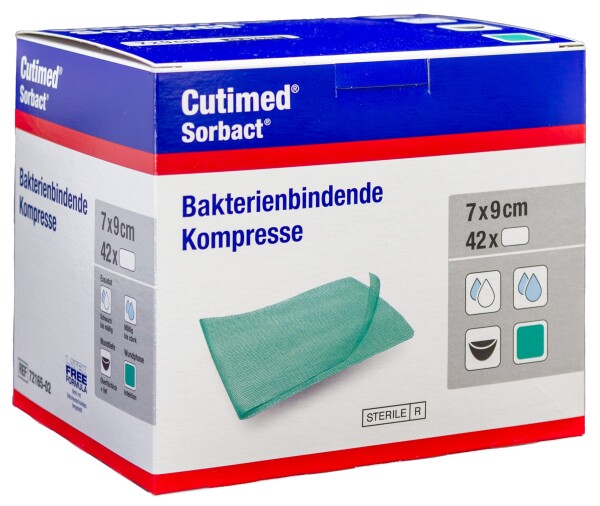 Cutimed® Sorbact® 9 cm x 7 cm, Kompressen, 42 Stück