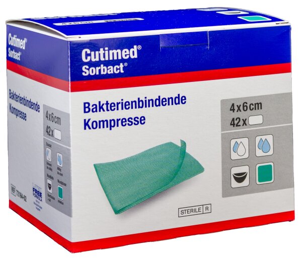 Cutimed® Sorbact® 6 cm x 4 cm, Kompressen, 42 Stück