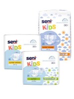 Windelhosen Seni Kids Junior Super | geeignet bei einem Körpergewicht von 20+ kg | Bauchumfang 40 bis 60 cm | Saugstärke ca. 1350 ml | VE 4 x 30 Stück