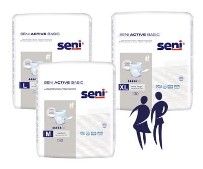 Inkontinenzslip Seni Active Basic Größe L | Taillenumfang 80 bis 110 cm